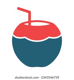Coconut Glyph Two Color Icon For Personal And Commercial Use.
