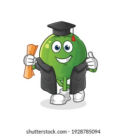 coconut graduation vector. cartoon character
