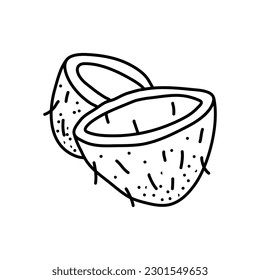 Gráfico de coco negro blanco aislado vector de ilustración