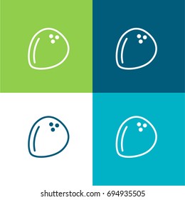 Coconut green and blue material color minimal icon or logo design