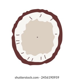 Coconut. Half of a fruit on a white background