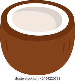 Ilustración vectorial de medio icono de coco