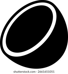 Ilustración vectorial de medio icono de coco