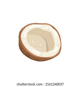 Coconut half illustration. Useful natural product.