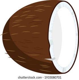 Coconut. Half a coconut. Nut pulp.