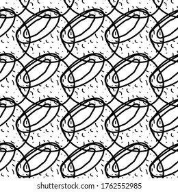 Coconut hand drawn vector seamless pattern. Outline monochrome texture made in doodle style.Fruit 
background for package, merch, wallpaper, menu and other design.