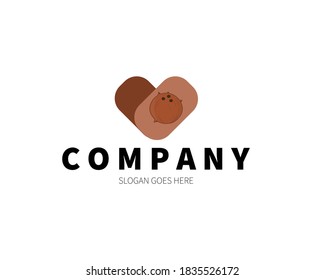 Coconut Heart, Love, gift Logo Concept. Vector Design Illustration. Symbol and Icon Vector Template.
