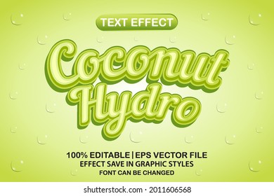 coconut hydro 3d editable text effect