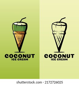 Coconut Ice Cream Art Illustration