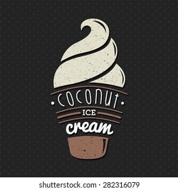 Coconut Ice cream illustration
