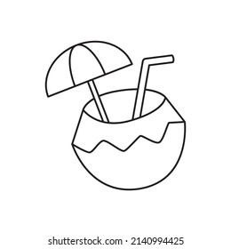 coconut ice icon line style icon, style isolated on white background