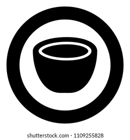 Coconut icon black color in circle round 