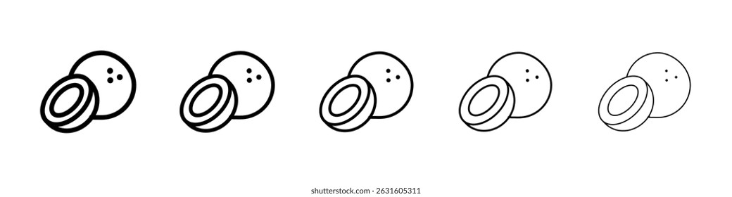 Coconut icon in black. Vector illustration for graphic design