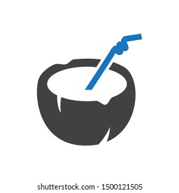 Coconut Icon in Blue Gray Color