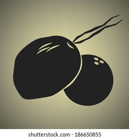 Coconut Icon with Bronze Background