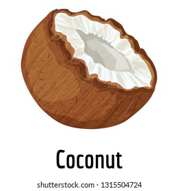 Coconut icon. Cartoon of coconut vector icon for web design isolated on white background