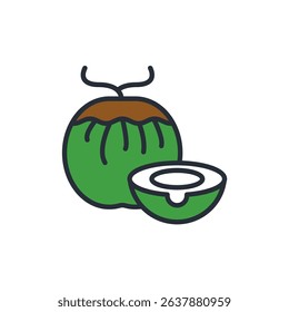 coconut icon collection .design style with background