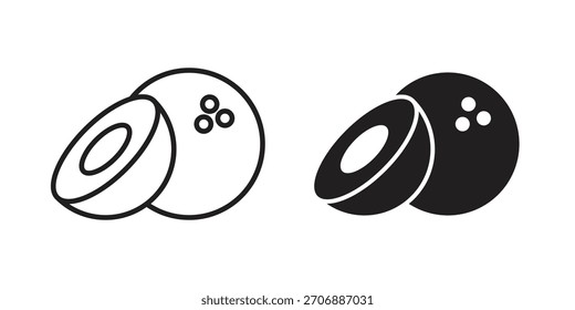 Kokosnuss-Symbolsammlung. moderne einfache Symbole für das Web
