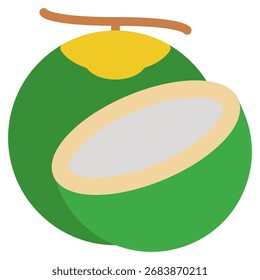 Coconut icon In Color Fill. Flat Style