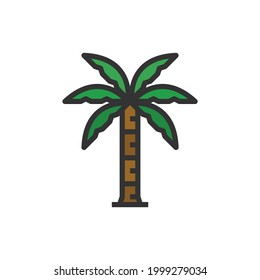 vector de color de icono de coco.