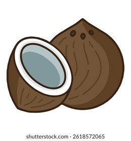 coconut icon with colored style