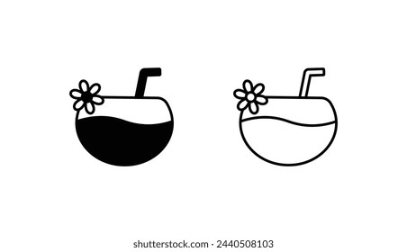 Coconut icon design with white background stock illustration
