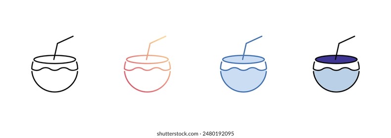 Diseño de icono de coco con fondo blanco ilustración de stock
