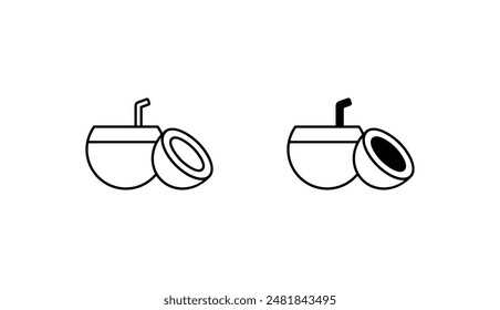 Diseño de icono de coco con fondo blanco ilustración de stock