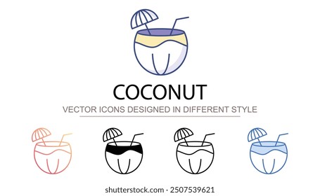 Coconut icon design with white background stock illustration