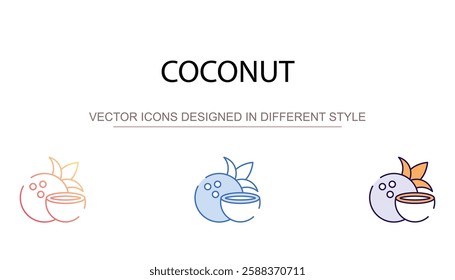 Coconut icon design with white background stock illustration