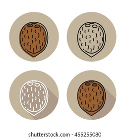 Coconut icon in different styles