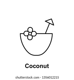 Coconut icon. Element of summer holiday icon. Thin line icon for website design and development, app development. Premium icon