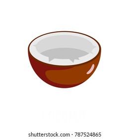 Coconut icon. Flat illustration of coconut vector icon isolated on white background