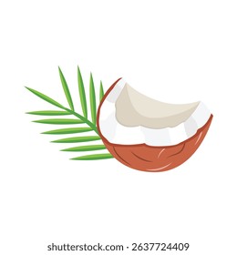 Coconut icon in flat style. Healthy food vector illustration on isolated background. Coco plant sign business concept.