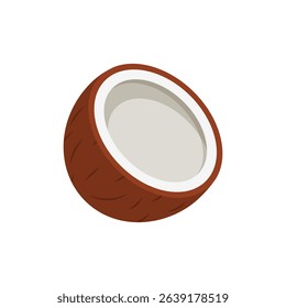 Coconut icon in flat style. Healthy food vector illustration on isolated background. Coco plant sign business concept.