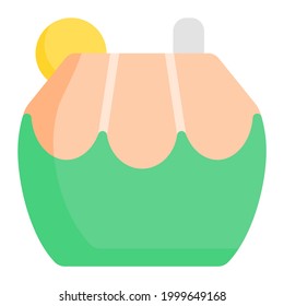 Coconut icon with flat style. Suitable for website design, logo, app and UI. Based on the size of the icon in general, so it can be reduced.