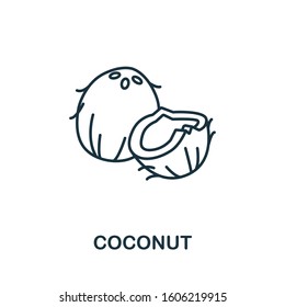 Coconut icon from fruits collection. Simple line element Coconut symbol for templates, web design and infographics