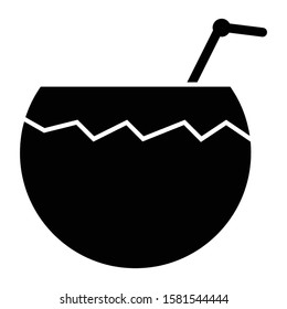 coconut icon glyph vector design