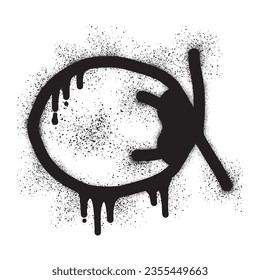 Coconut icon graffiti with black spray paint