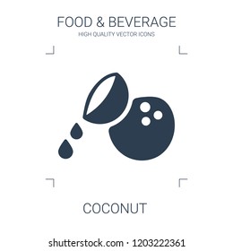 coconut icon. high quality filled coconut icon on white background. from food collection flat trendy vector coconut symbol. use for web and mobile