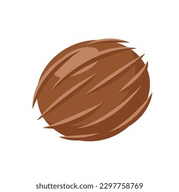 Coconut icon isolated on white background. Cartoon style. Vector illustration