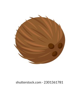 Coconut icon isolated on white background. Cartoon style. Vector illustration
