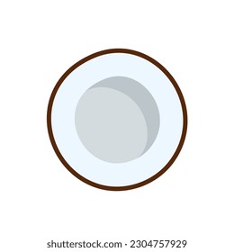 Coconut icon isolated on white background. Cartoon style. Vector illustration