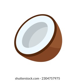 Coconut icon isolated on white background. Cartoon style. Vector illustration svg
