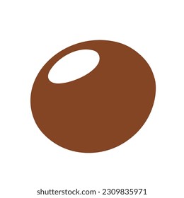 Icono de coco aislado en fondo blanco. Estilo de caricatura. Ilustración del vector