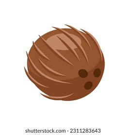 Coconut icon isolated on white background. Cartoon style. Vector illustration