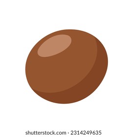 Coconut icon isolated on white background. Cartoon style. Vector illustration