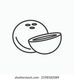 Coconut icon isolated on white background