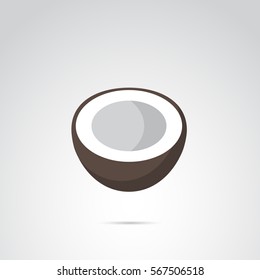 Coconut icon isolated on white background. Vector art.