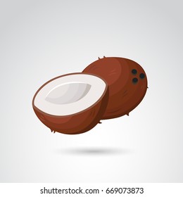 Coconut icon isolated on white background. Vector art.